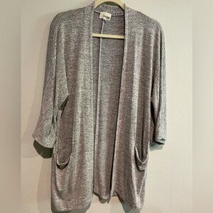 Wilfred Free Women’s Longline Open cardigan in Gray. Large pockets Size M